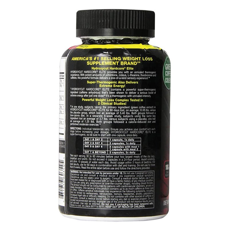 MuscleTech Hydroxycut Hardcore Elite Rapid Release Capsules For Weight Loss 110's