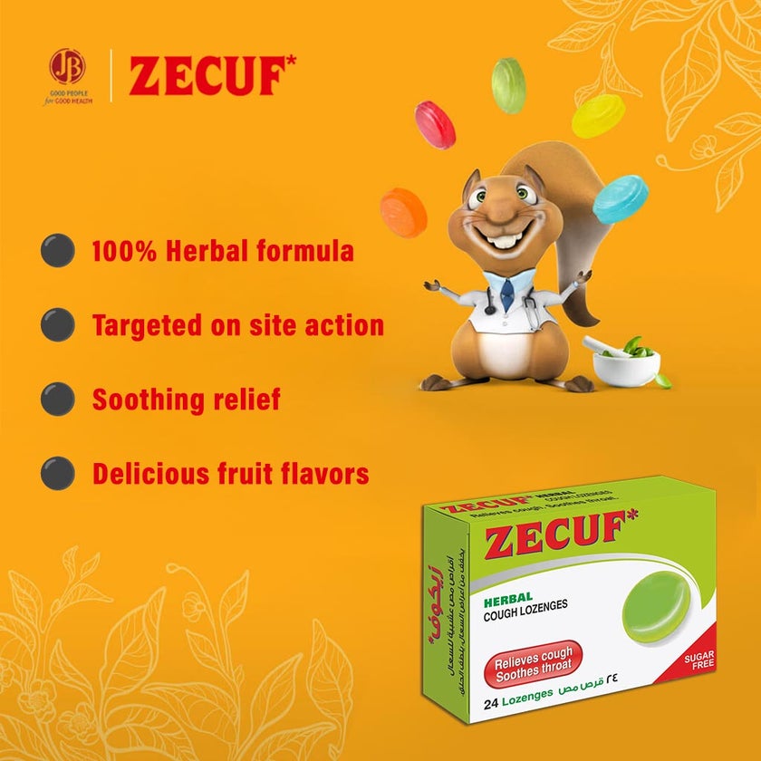 Zecuf Herbal Sugar Free Lozenges, Pack of 24's