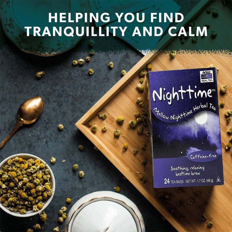Now Night Time Herbal Tea For Soothing & Relaxing Sleep Support, Pack of 24's