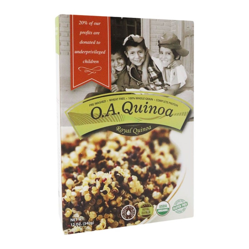 O.A.Q Organic 100% Pre-washed Gluten Free Mixed Quinoa 340 g