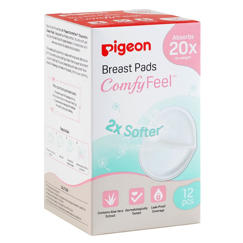 Pigeon Comfy Feel Breast Pads with Aloe Vera Extract, Pack of 12's