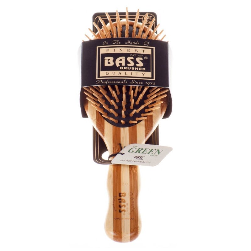 Bass Large Oval Wood Bristles Bamboo Striped Brush 16