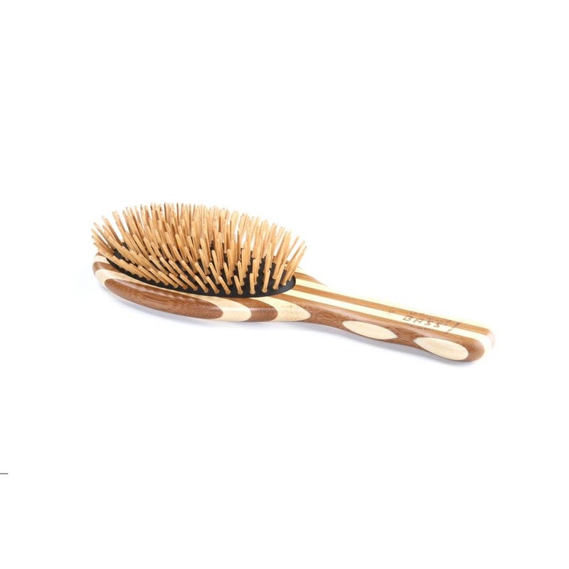 Bass Extra Large Oval Wood Bristles Bamboo Striped Brush 20