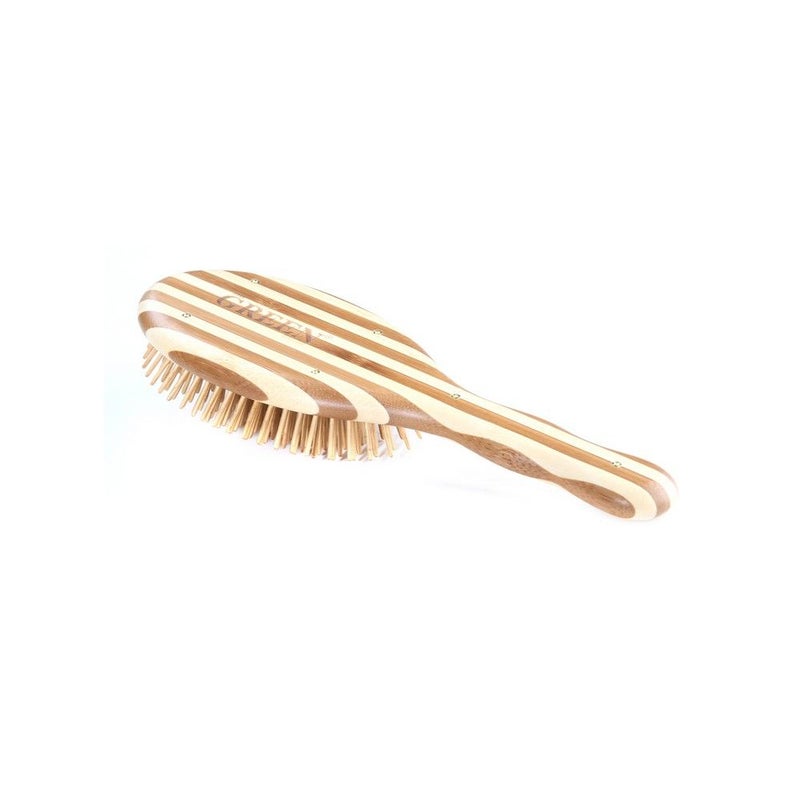 Bass Extra Large Oval Wood Bristles Bamboo Striped Brush 20