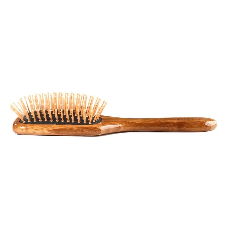 Bass Small Square Paddle Nylon Bristles Wood Handle Brush SPB