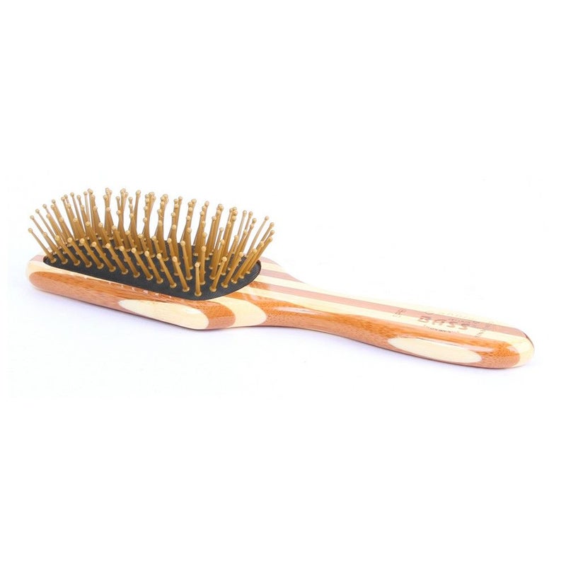 Bass Small Square Paddle Nylon Bristles Wood Handle Brush SPB