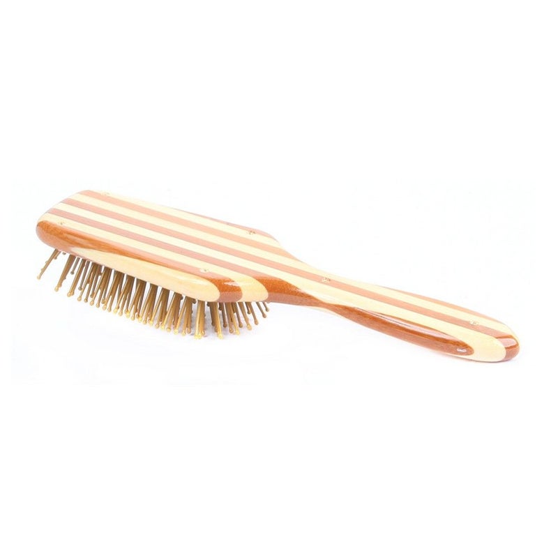 Bass Small Square Paddle Nylon Bristles Wood Handle Brush SPB