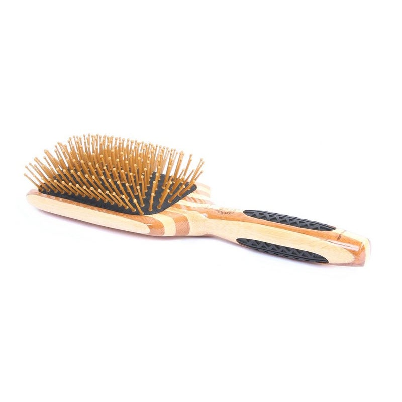 Bass Large Square Paddle Nylon Bristles Wood Handle Brush LPBW
