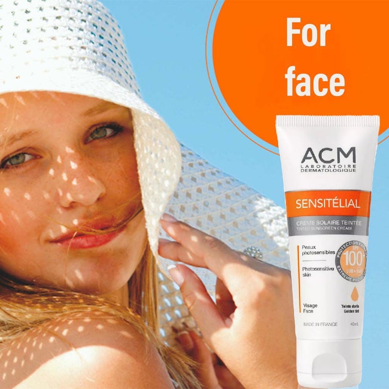ACM Sensitelial Golden Tint SPF100 Sunscreen Cream 40ml