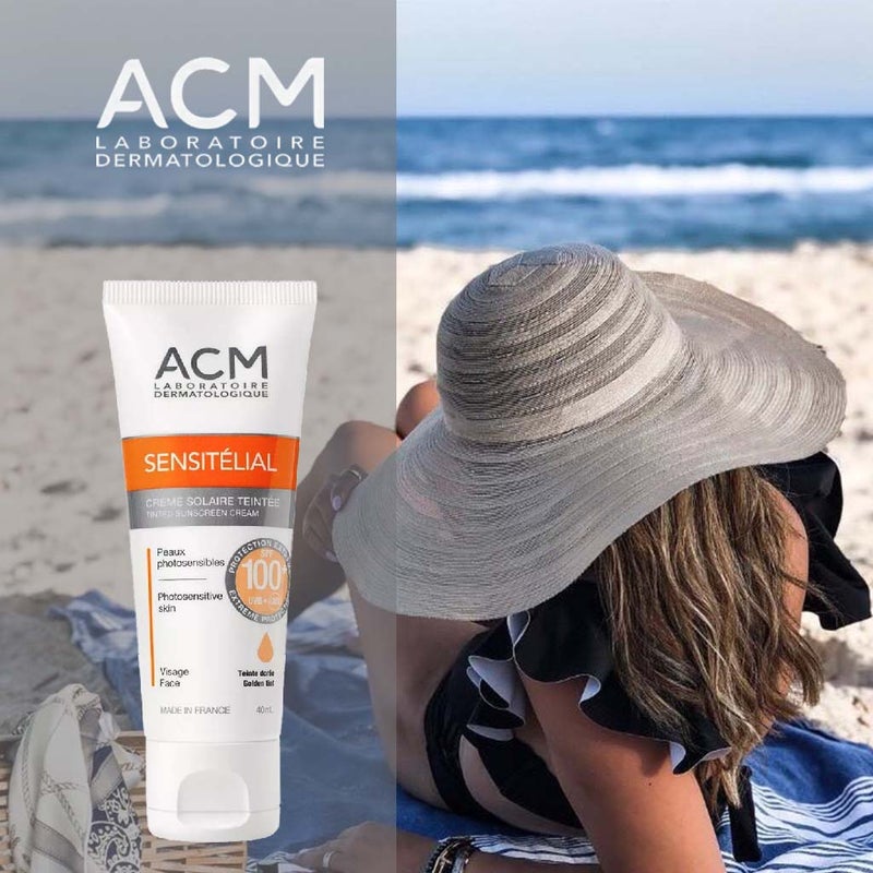 ACM Sensitelial Golden Tint SPF100 Sunscreen Cream 40ml