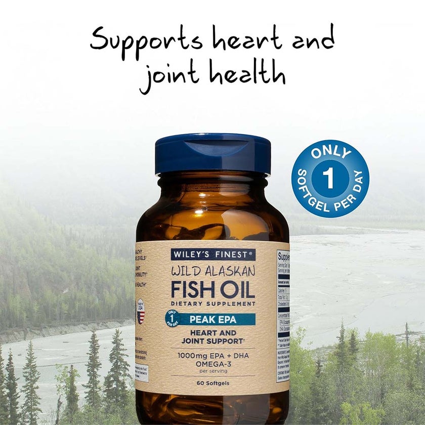 Wiley's Finest Peak EPA 1000mg Omega 3 Softgels, Pack of 60's