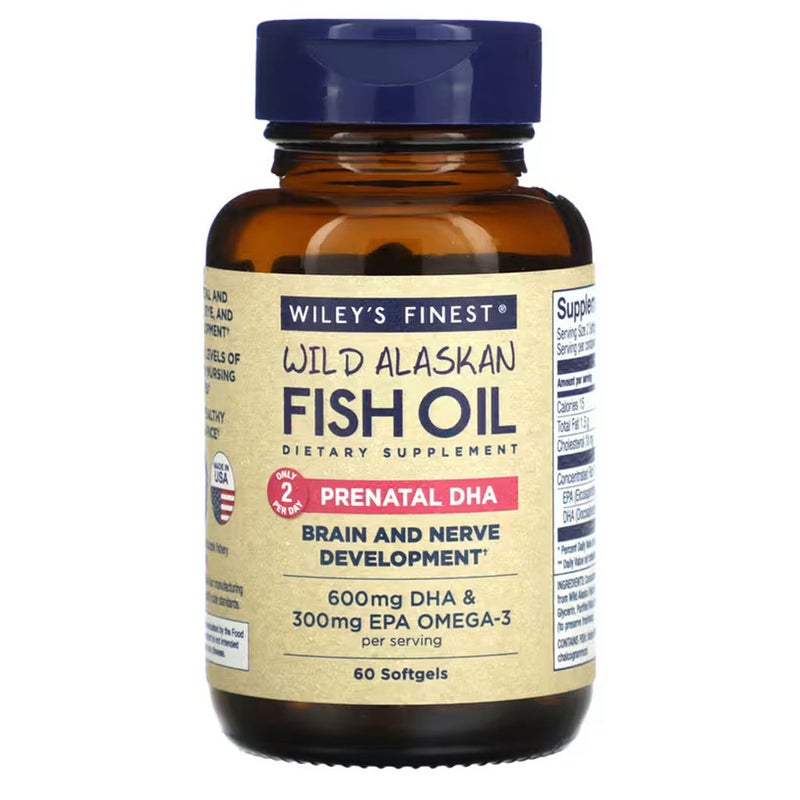 Wiley's Finest Prenatal DHA Fish Oil Softgels, Pack of 60's