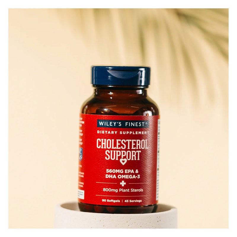 Wiley's Finest Cholesterol Support 560mg Omega 3 Fish Oil Softgels, Pack of 90's