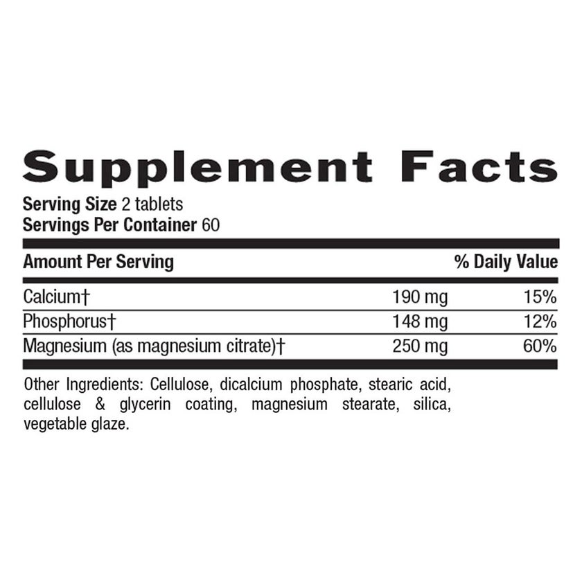 Country Life Gluten-Free Magnesium Citrate 250mg Tablets For Bone & Muscle Health, Pack of 120's