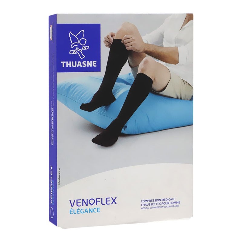 Thuasne Venoflex Elegance Compression Socks Men Size 2 Long Black