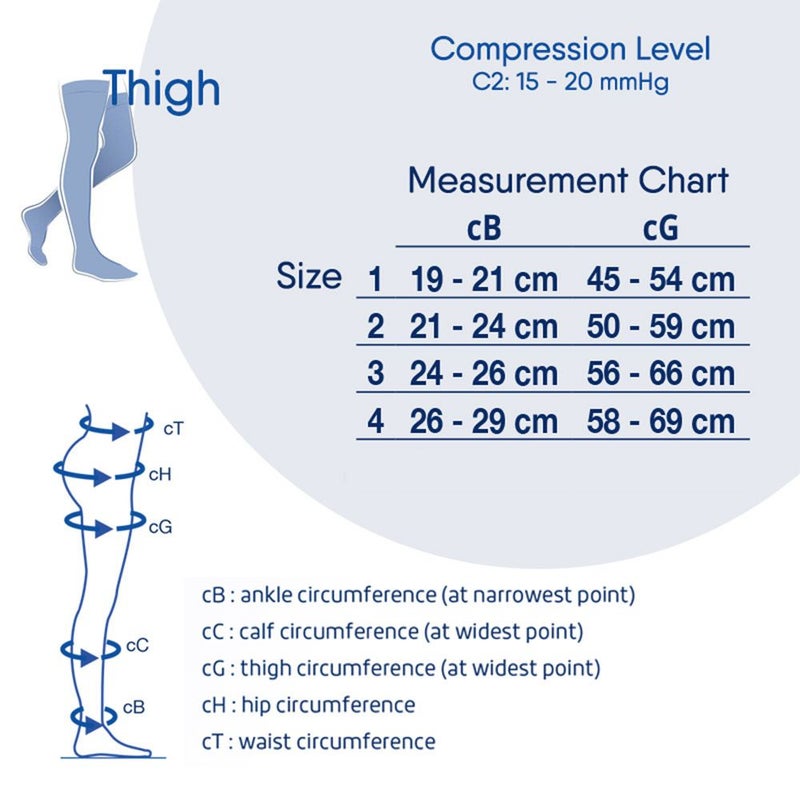 Thuasne Venoflex Elegance Thigh Compression Stocking Men S3 Normal Black 512802203