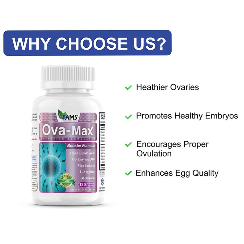 AMS Ova-Max Prenatal Support Veg Capsules, Pack of 120's