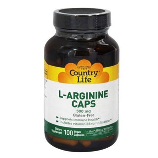 Country Life L- Arginine 500mg Vegan Capsules For Immune Support, Pack of 100's