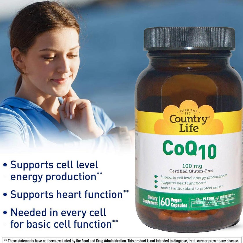Country Life Vegan CoQ10 100mg Capsules, Pack of 60's
