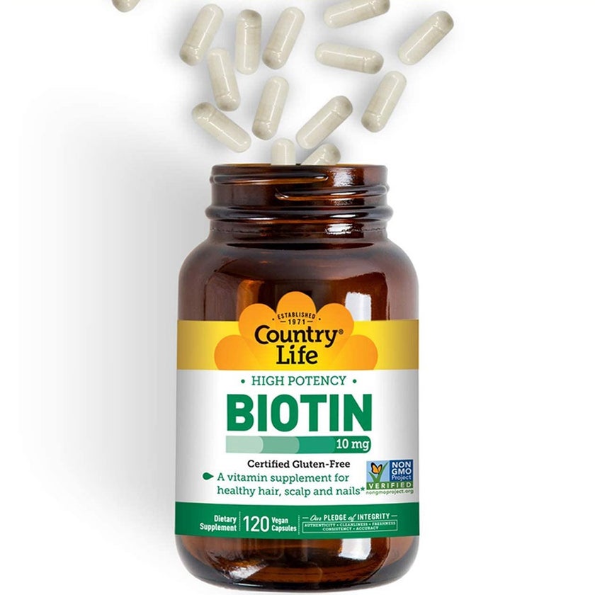 Country Life Biotin 10mg Gluten-Free Vegan Capsules For Hair, Scalp & Nails, Pack of 120's