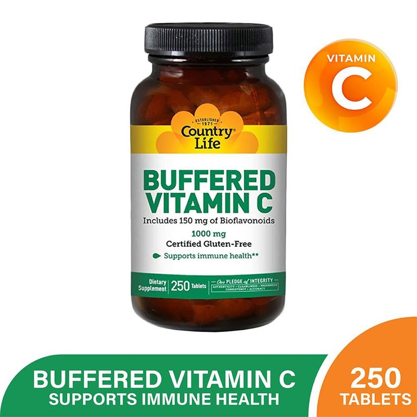 Country Life Buffered Vitamin-C 1000mg Tablets For Immunity, Pack of 250's