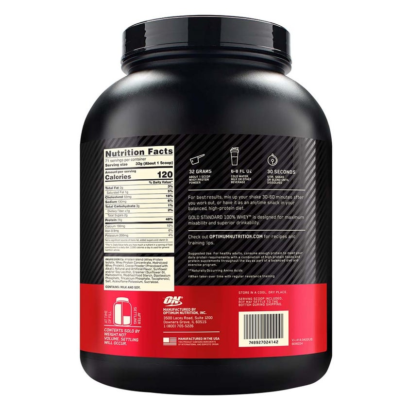 Optimum Nutrition Gold Standard 100% Whey Extreme Milk Chocolate Protein Powder 5lb