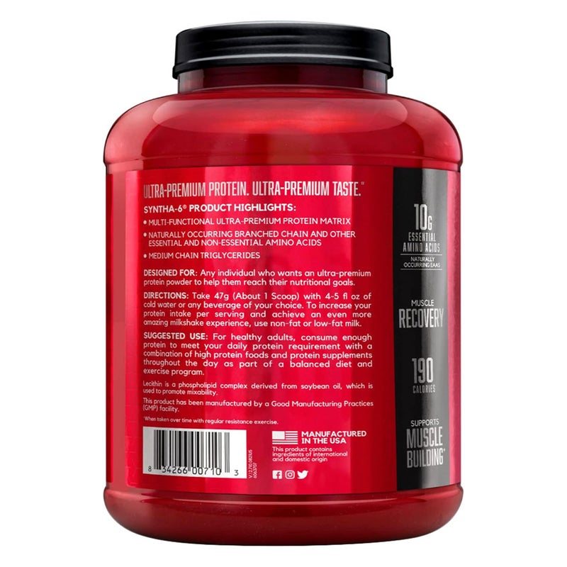 BSN Syntha 6 Ultra Premium Protein Powder 5lb -  Vanilla Ice Cream