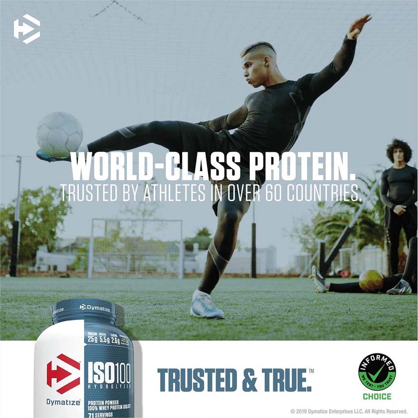 Dymatize ISO 100 Fast Absorbing Protein Powder, 100% Whey Protein Isolate, Fudge Brownie, 2.3kg