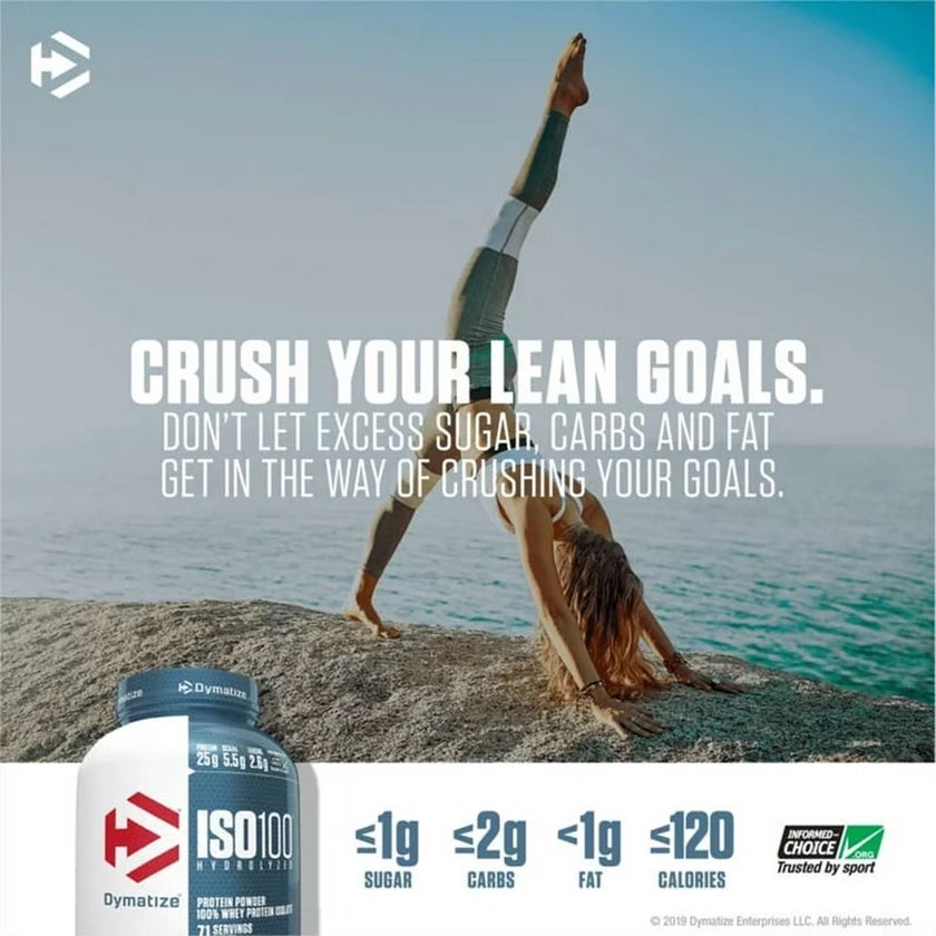 Dymatize ISO 100 Fast Absorbing Protein Powder, 100% Whey Protein Isolate, Strawberry, 2.3kg