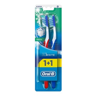 Oral-B 3D White Fresh 40 Medium Toothbrush, Assorted Pack of 1+1