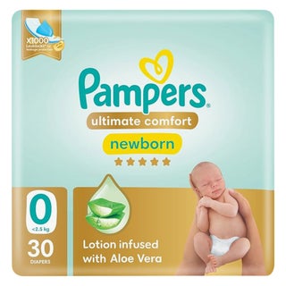 Pampers Ultimate Comfort Newborn Diapers, Size 0, For Below 2.5Kg, Pack of 30's