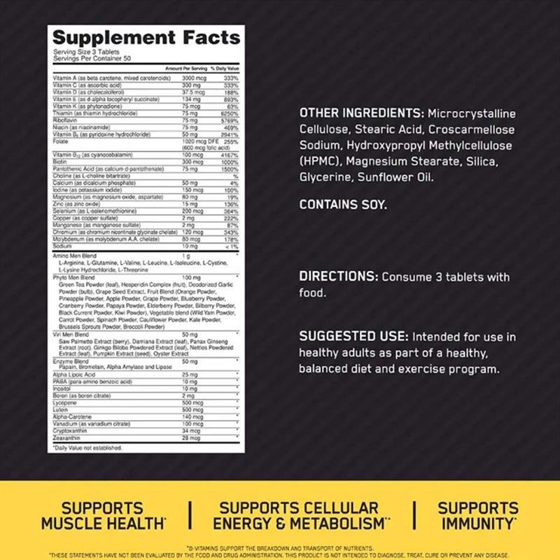 Optimum Nutrition Opti-Men Tablets, Pack of 150's