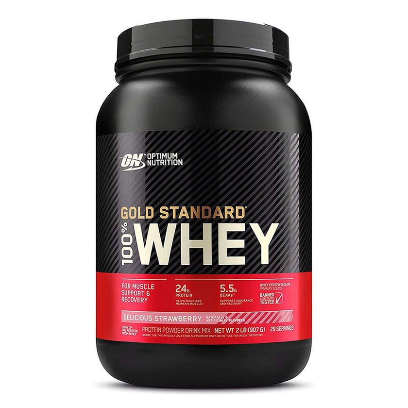 Optimum Nutrition Gold Standard 100% Whey Delicious Strawberry Protein Powder 2lb