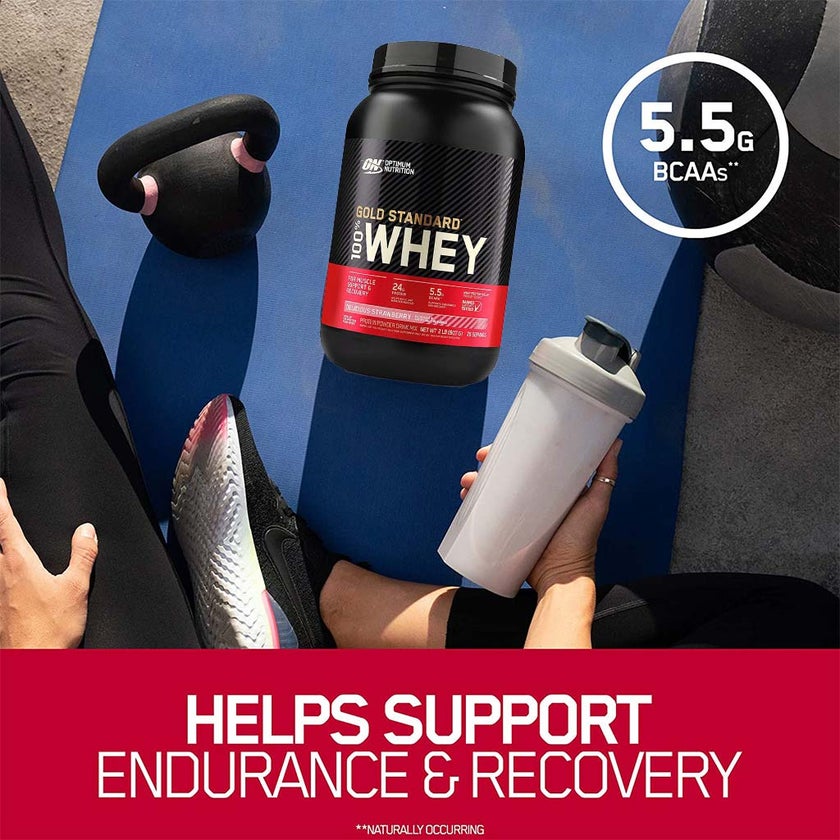 Optimum Nutrition Gold Standard 100% Whey Delicious Strawberry Protein Powder 2lb