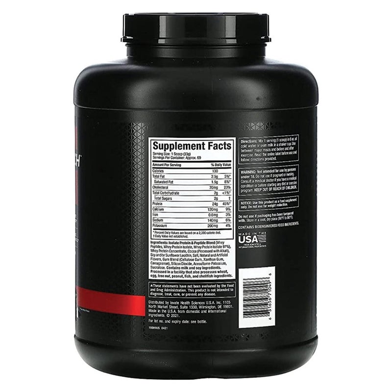MuscleTech Nitro Tech 100% Whey Gold Protein Peptides & Isolate Double Rich Chocolate 5 Lbs