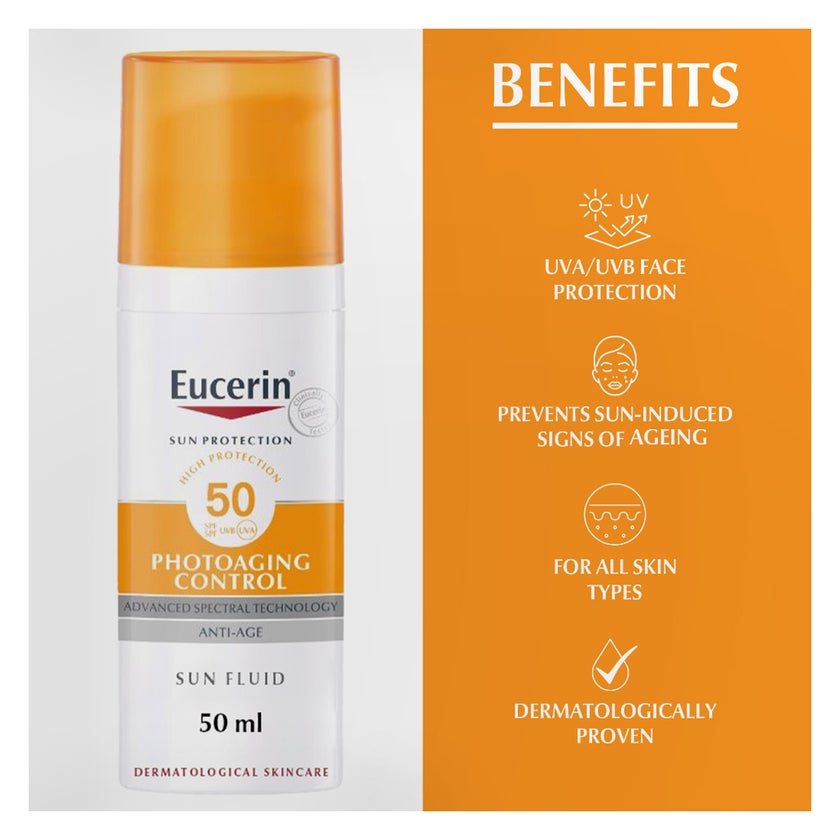 Eucerin Photo Aging Control SPF50 Anti-Age Sunscreen Fluid 50ml