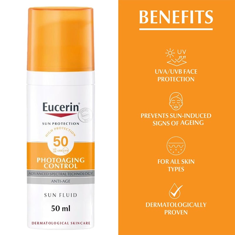 Eucerin Sun Photo-aging Control Sunscreen Anti-Aging Sun Fluid SPF50 50ml