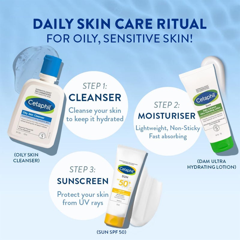 Cetaphil Oily Skin Cleanser, Foaming Face & Body Wash for Men & Women With Combination to Oily and Sensitive Skin, Unscented, 125ml