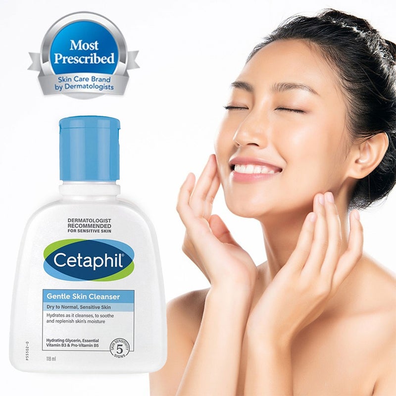 Cetaphil Gentle Skin Cleanser, Face & Body Wash For Men & Women With Dry to Normal and Sensitive Skin, Unscented, 118ml