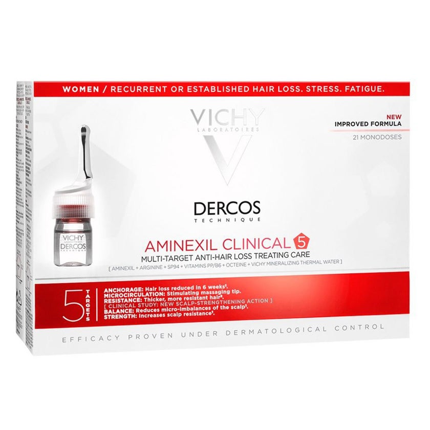 Vichy Dercos Aminexil Clinical 5 Anti-Hair Loss Care 6ml, Pack of 21's