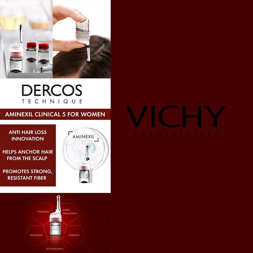 Vichy Dercos Aminexil Clinical 5 Anti-Hair Loss Care 6ml, Pack of 21's