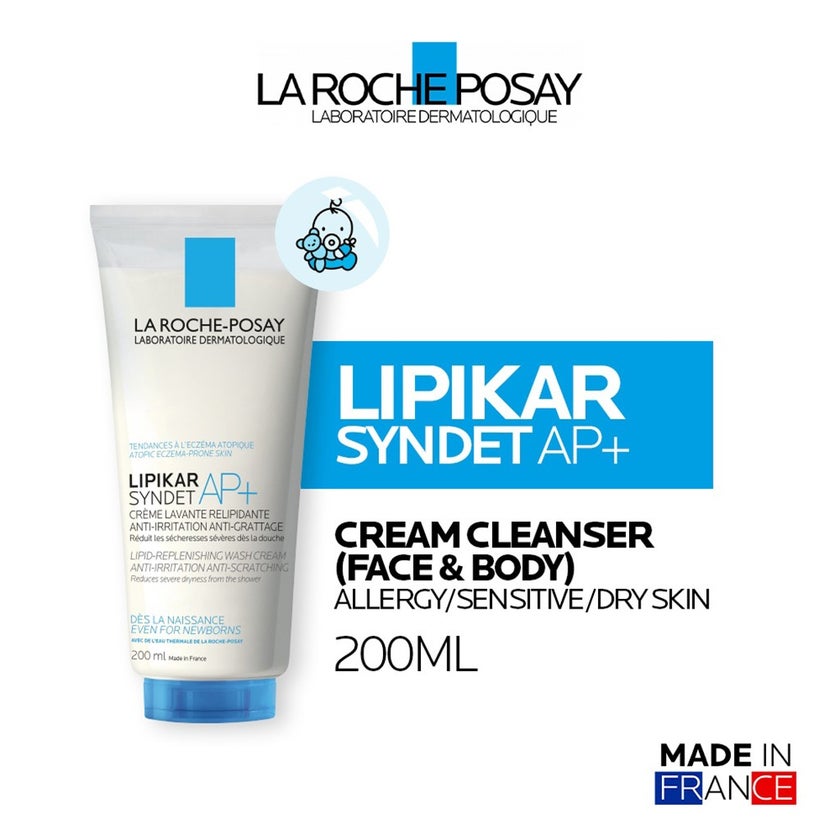 La Roche-Posay Lipikar Syndet AP+ Body Wash For Extremely Dry Atopic Eczema-Prone Skin 200ml