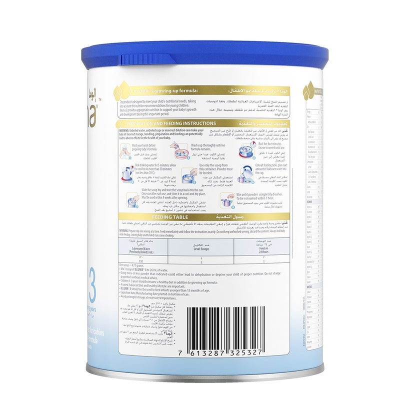 Illuma Stage 3 Toddlers Milk Formula For 1 To 3 Years 400g