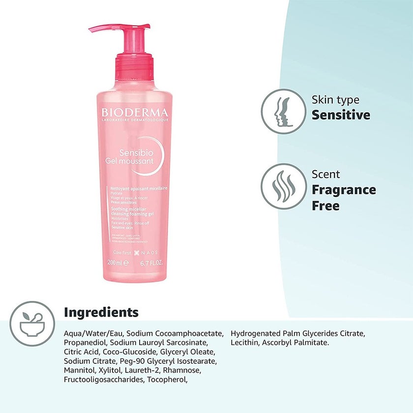 Bioderma Sensibio Soothing Micellar Cleansing Foaming Gel 200ml