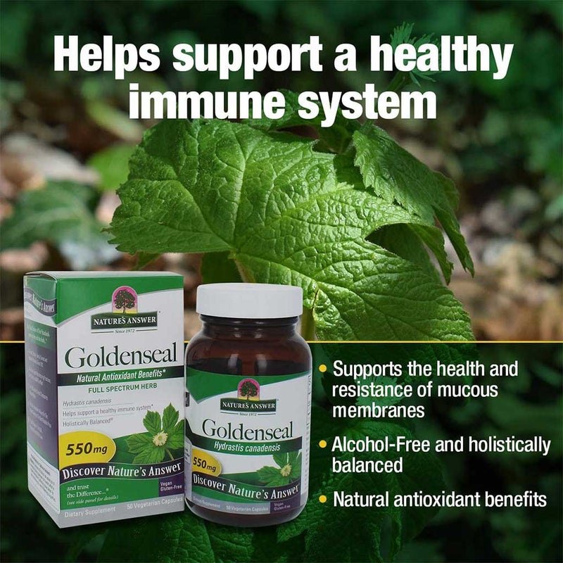 Nature's Answer Goldenseal 550 mg Vegetarian Capsules 50's
