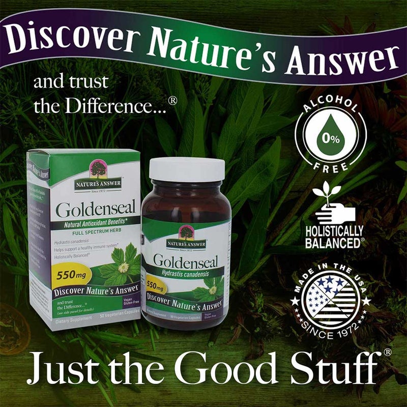 Nature's Answer Goldenseal 550 mg Vegetarian Capsules 50's