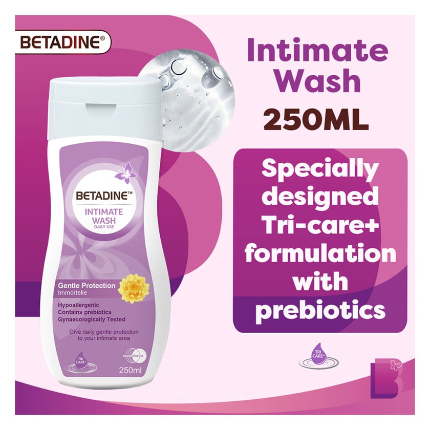 Betadine Daily Use Feminine Intimate Wash Gentle Protection, lmmortelle 250ml