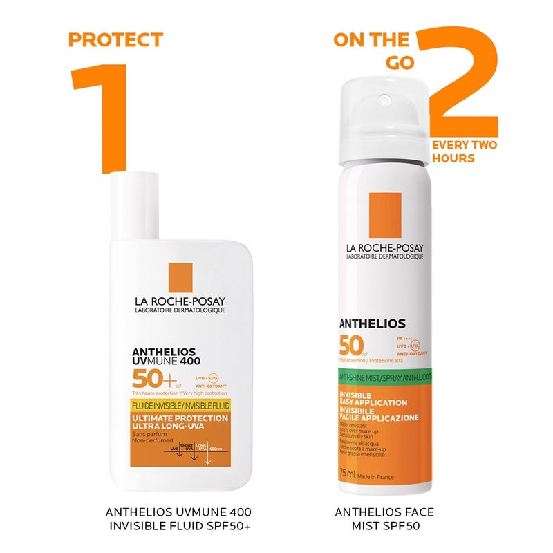 La Roche-Posay Anthelios Anti-Shine Invisible Sunscreen Face Mist SPF50 For All Skin Types 75ml