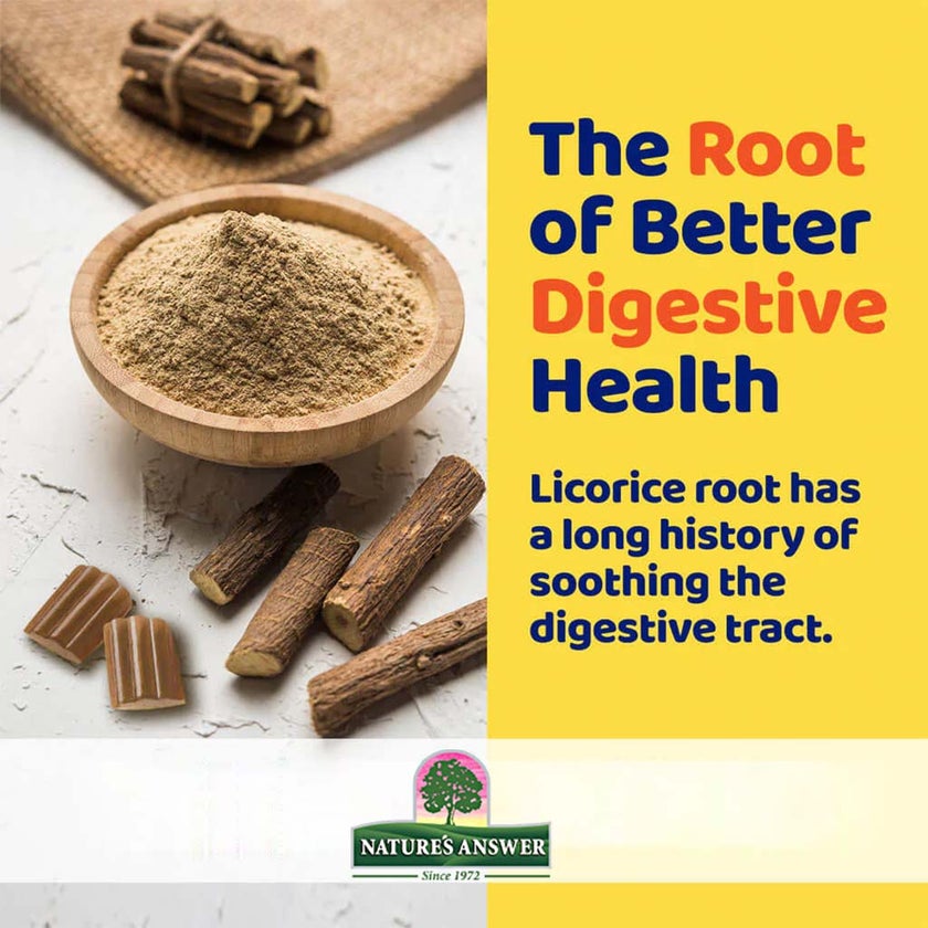 Nature's Answer Licorice Root 450mg Vegan Capsules For Digestive Health, Pack of 90's