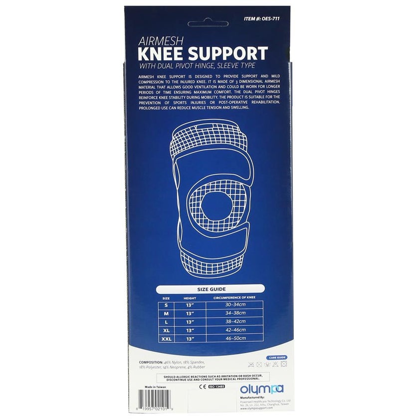Olympa Airmesh Knee Support Black Small OES-711